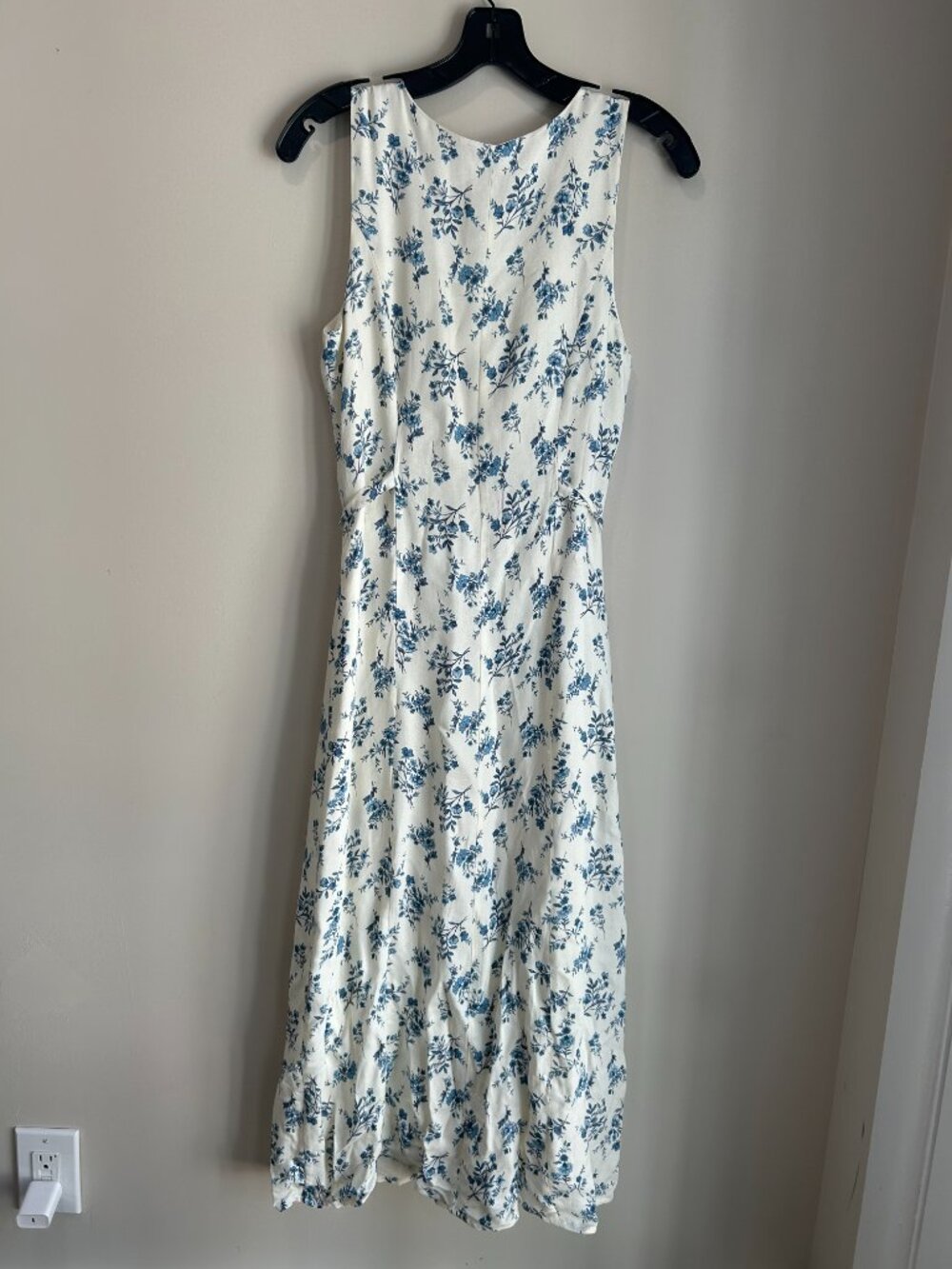 Blu Pepper Blue Floral Midi Dress Button Front Tie Waist Cottagecore Sundress M - Picture 8 of 11